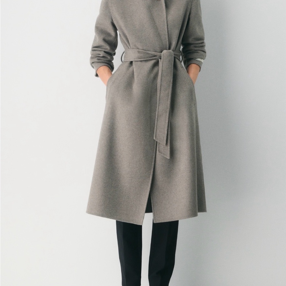 Aritzia Luxe taupe Wool Coat